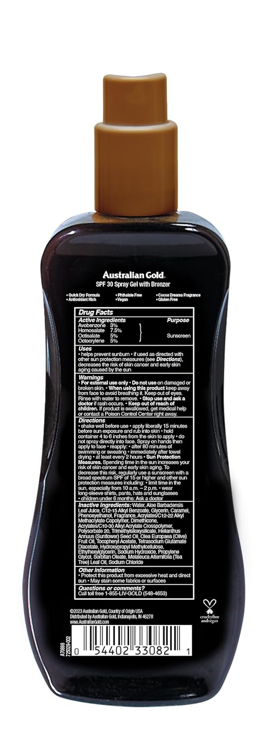Australian Gold - bronceador instantáneo SPF 30, 237ml
