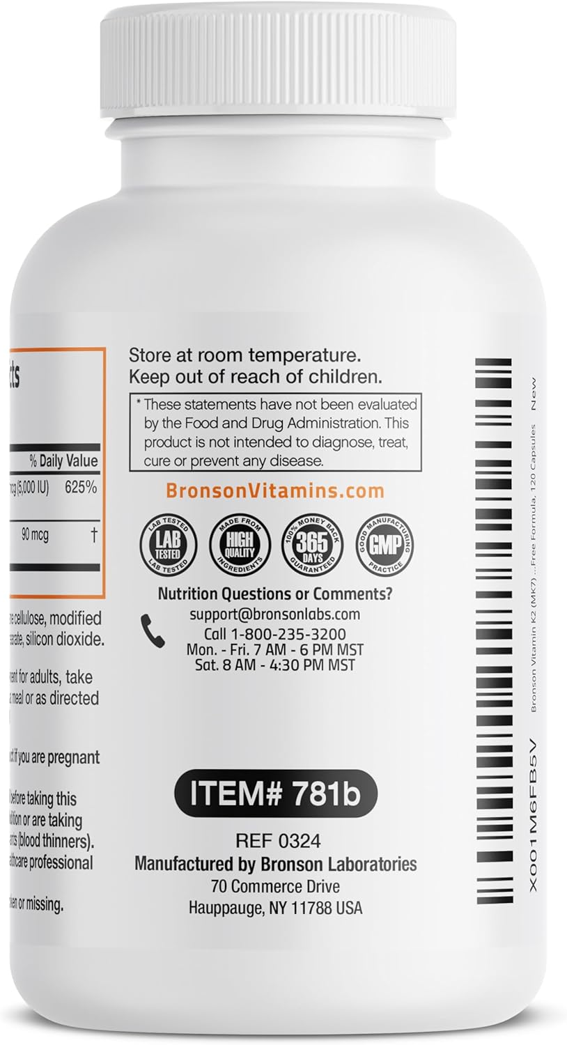 Bronson Nutrition Vitamina K2+D3 120 Capsulas