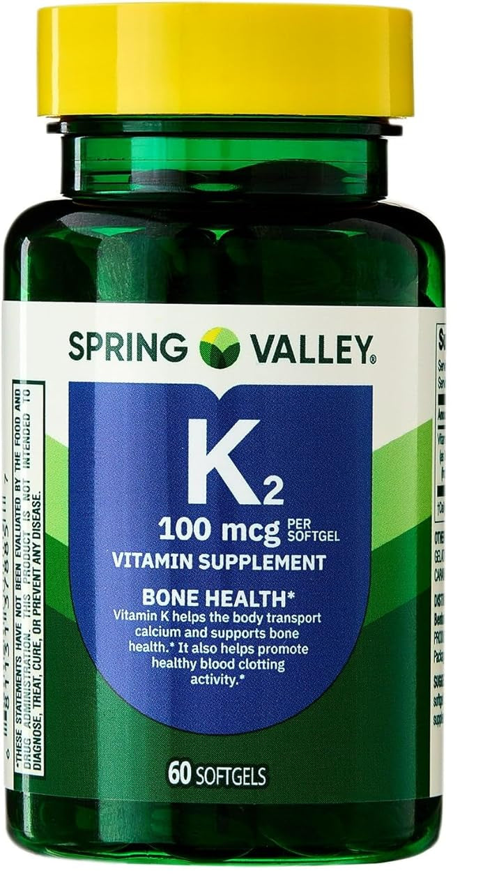 Vitamina K2 - Spring Valley - 100 mcg - 60 Capsulas blandas