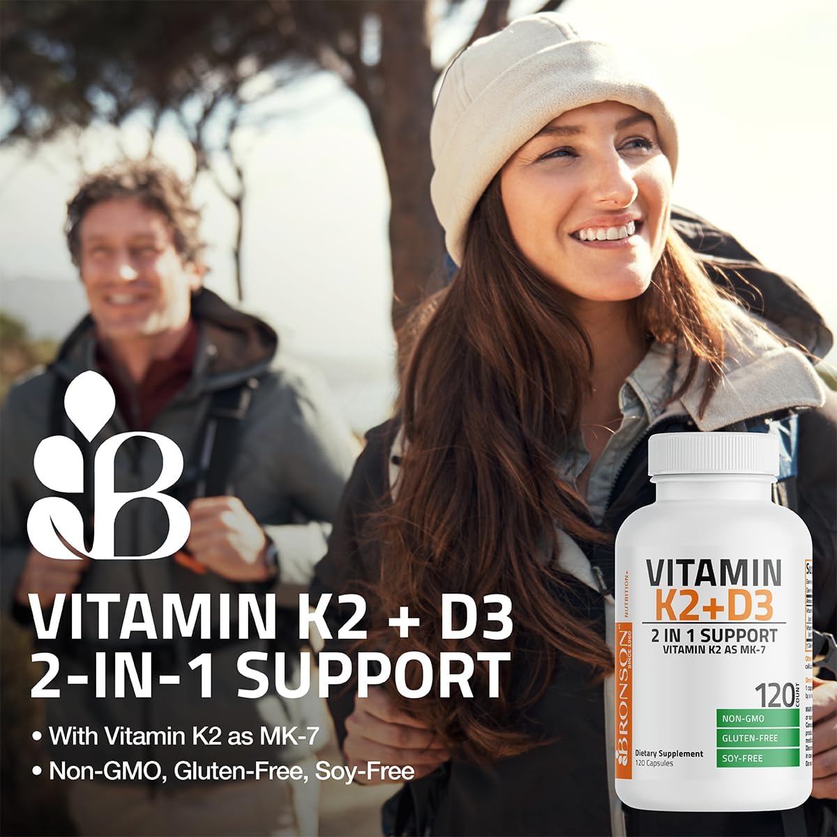 Bronson Nutrition Vitamina K2+D3 120 Capsulas