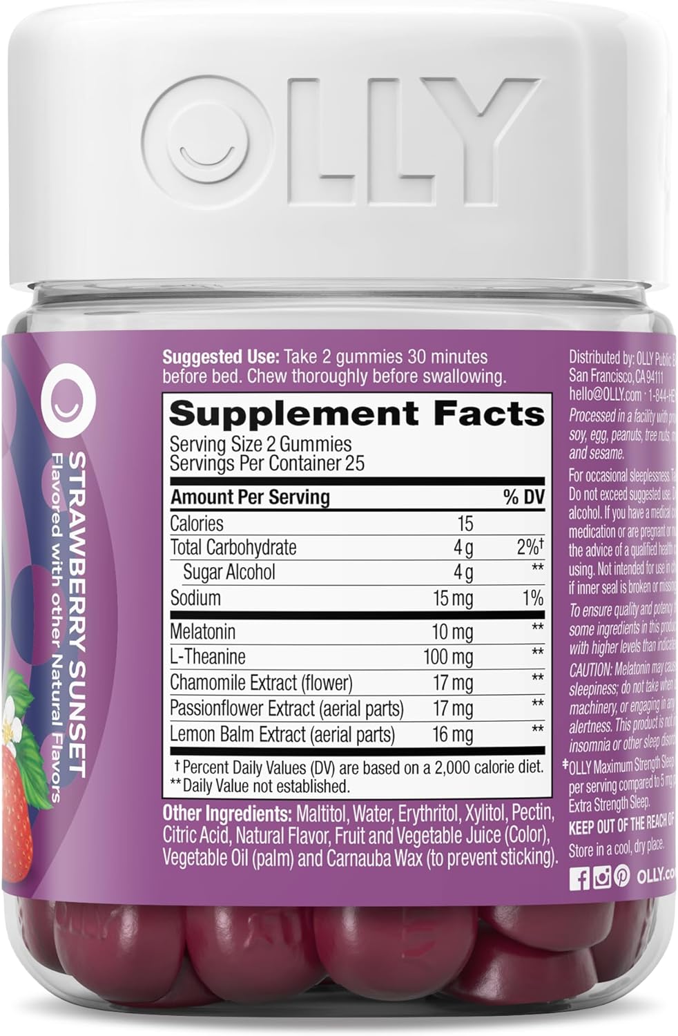 Olly - Sleep 10mg descanso intenso, 50 gummies
