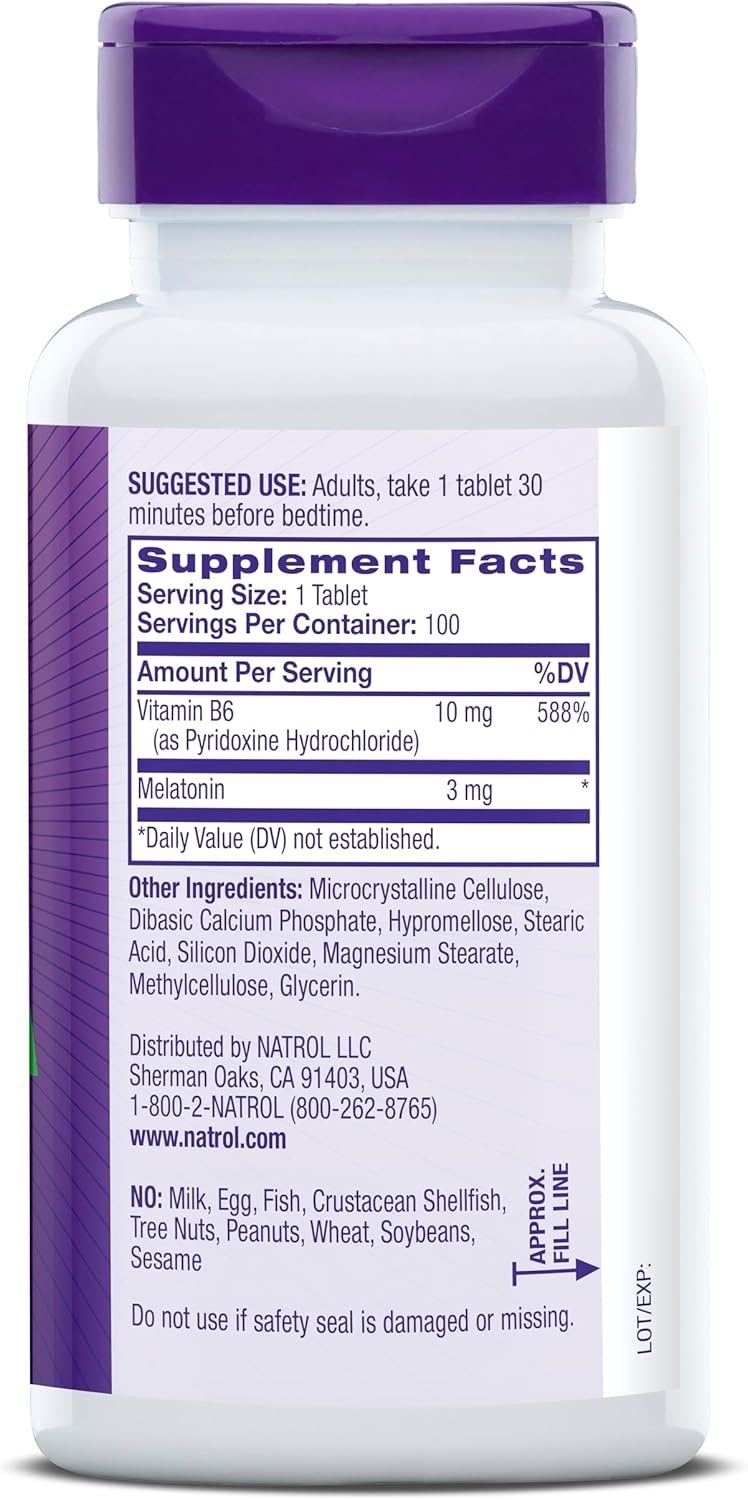 Natrol Sleep - Melatonina 3mg Time release, 100 tabletas sin sabor
