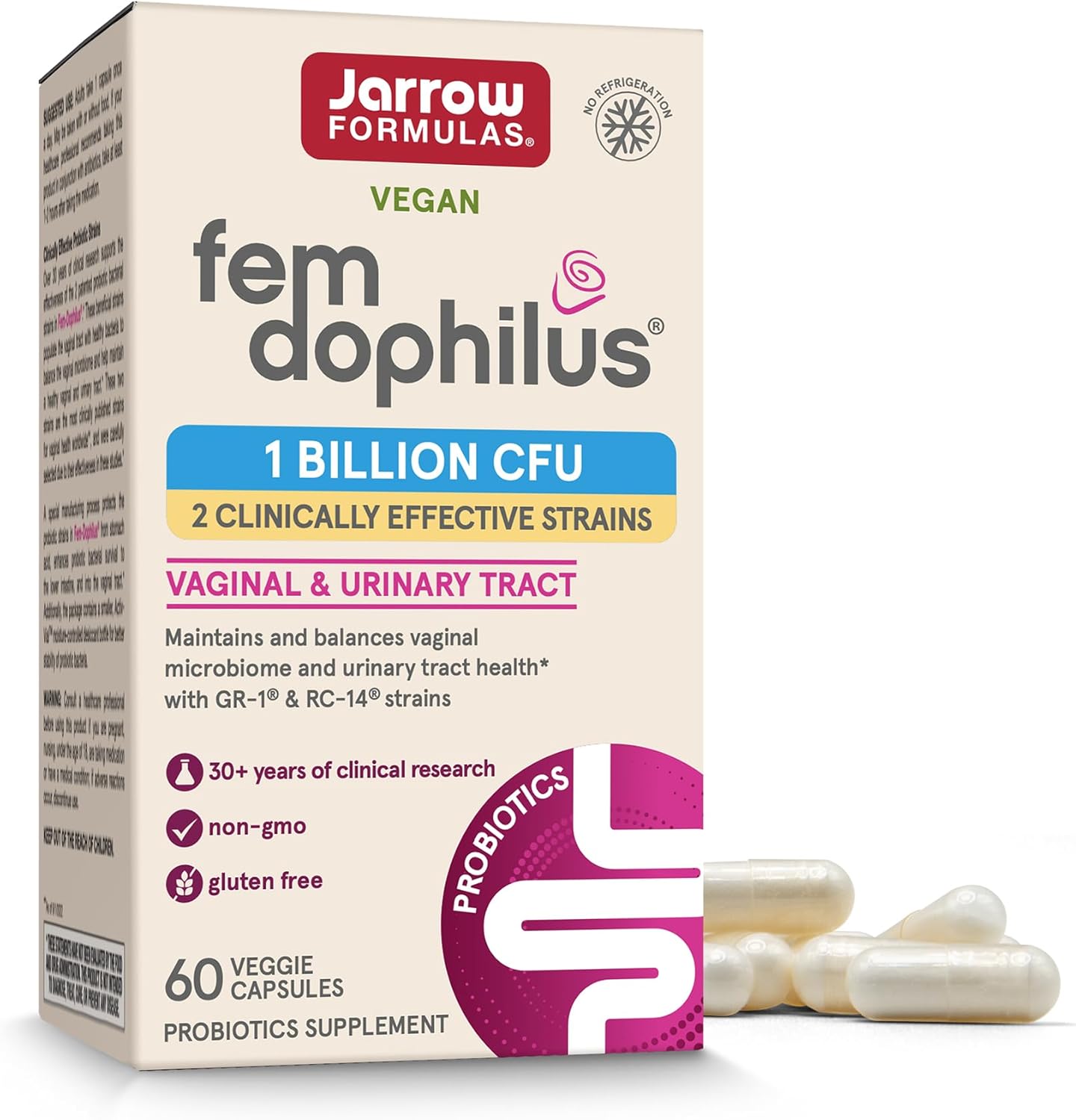 Jarrow Formulas - Fem dophilus 1billion CFU Vaginal & Urinary Tract, 60 capsulas