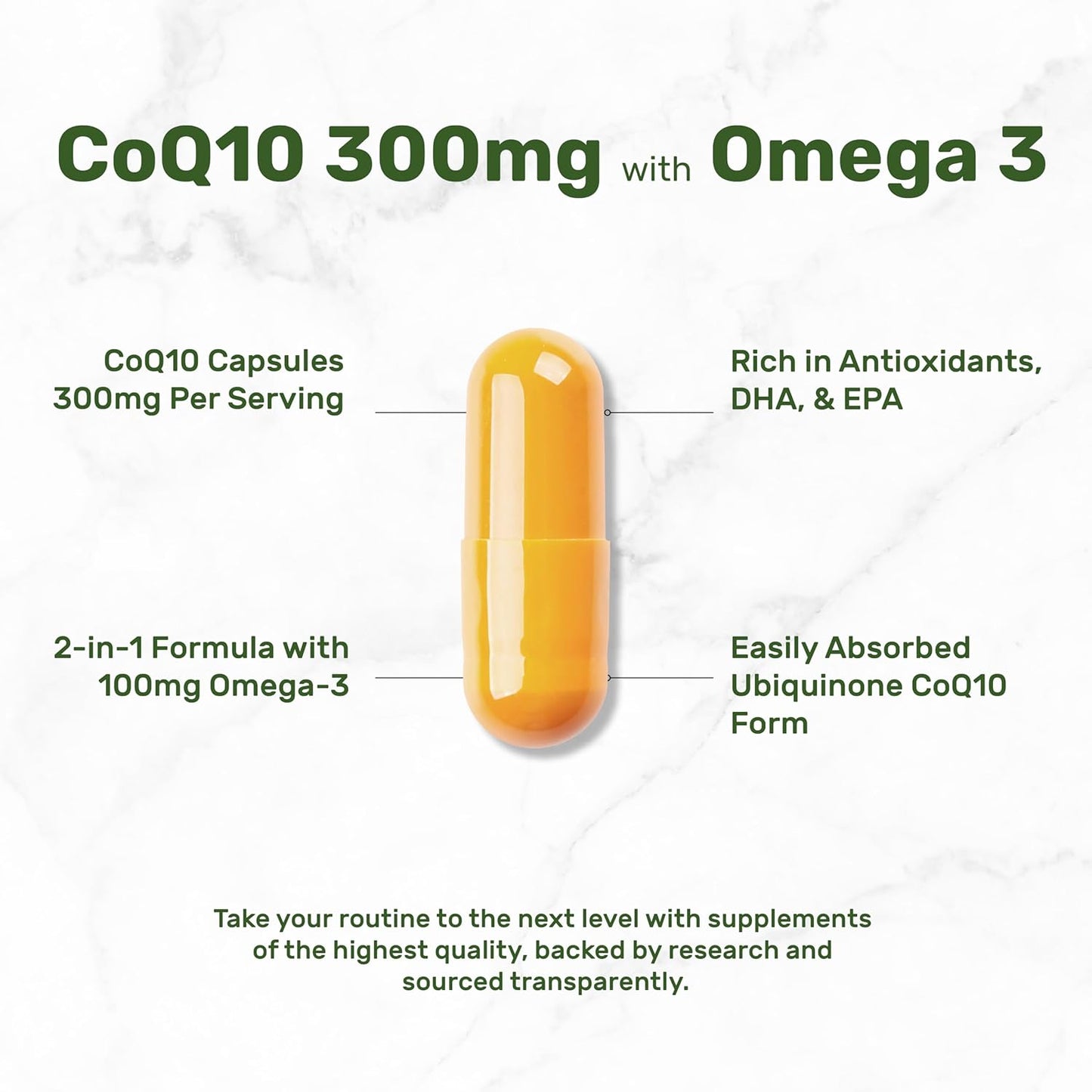 Deal Supplement - Coq10 coenzyme Q10 con Omega 3, 300mg - 240 capsulas