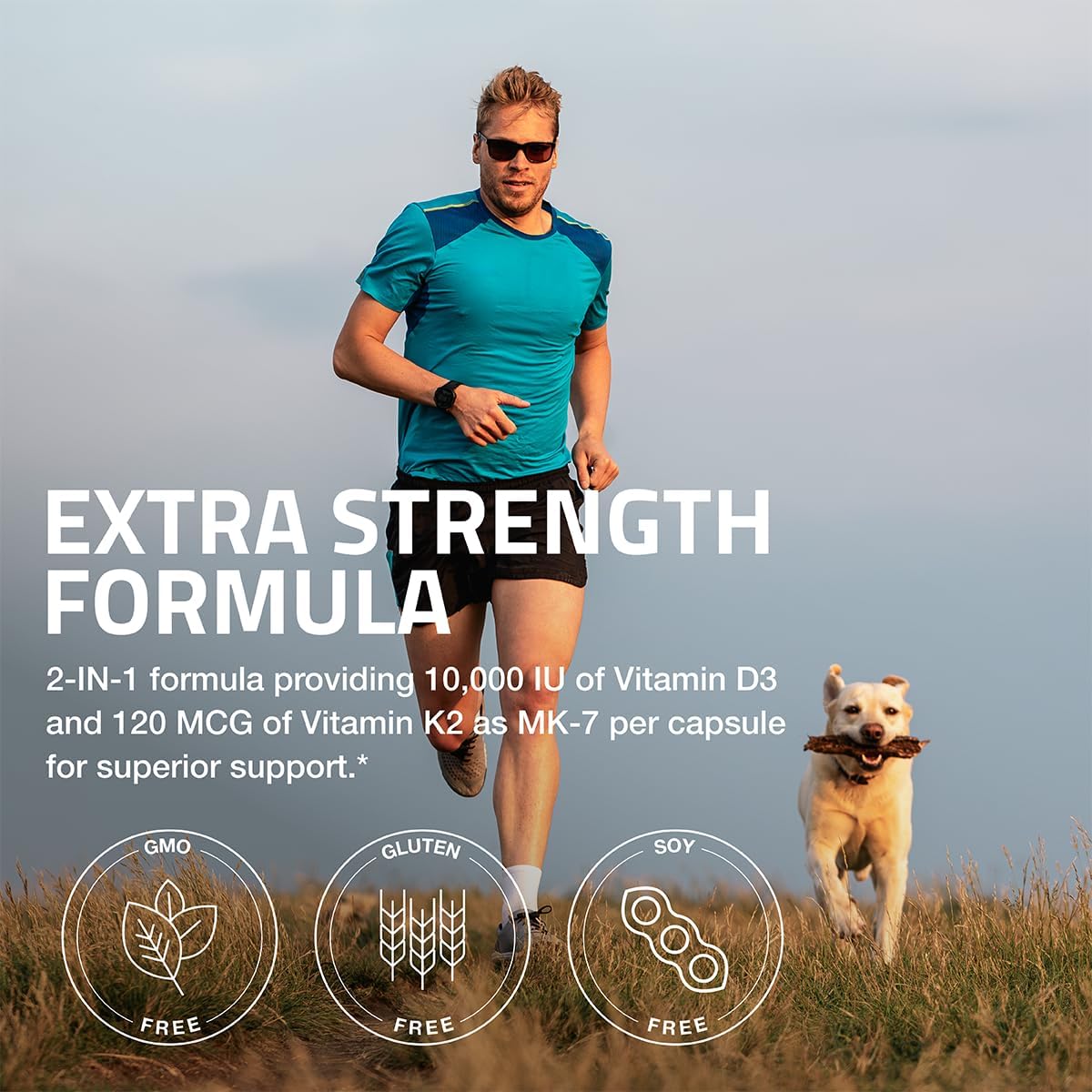 Bronson Vitamina K2 (MK7) con suplemento extra fuerte D3 120 capsulas
