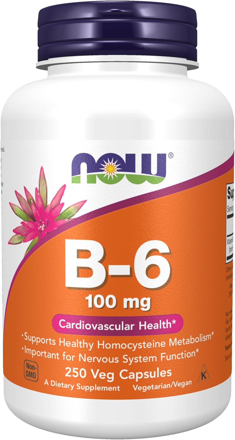 Now - B-6 100mg(cardiovascular health) - 250 capsulas veg