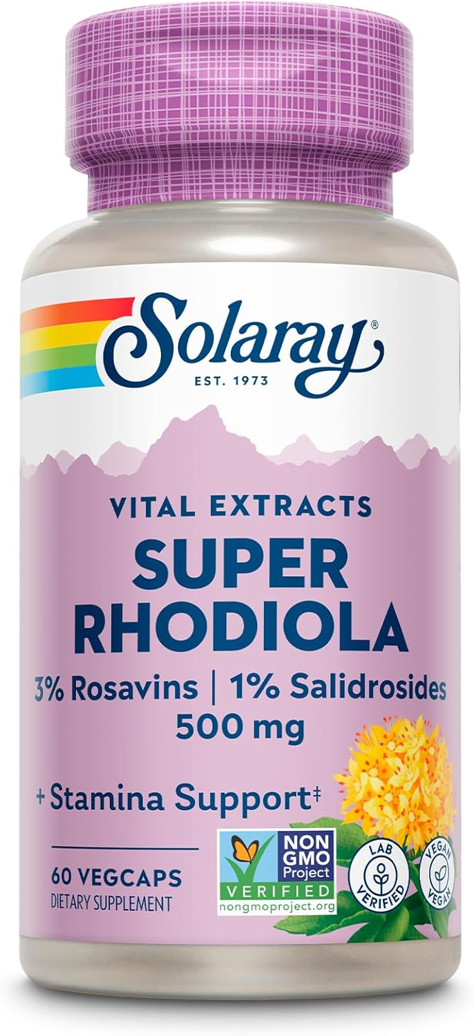Solaray - Super Rhodiola 500mg(3% rosavins / 1% salidrosides), 60 capsulas