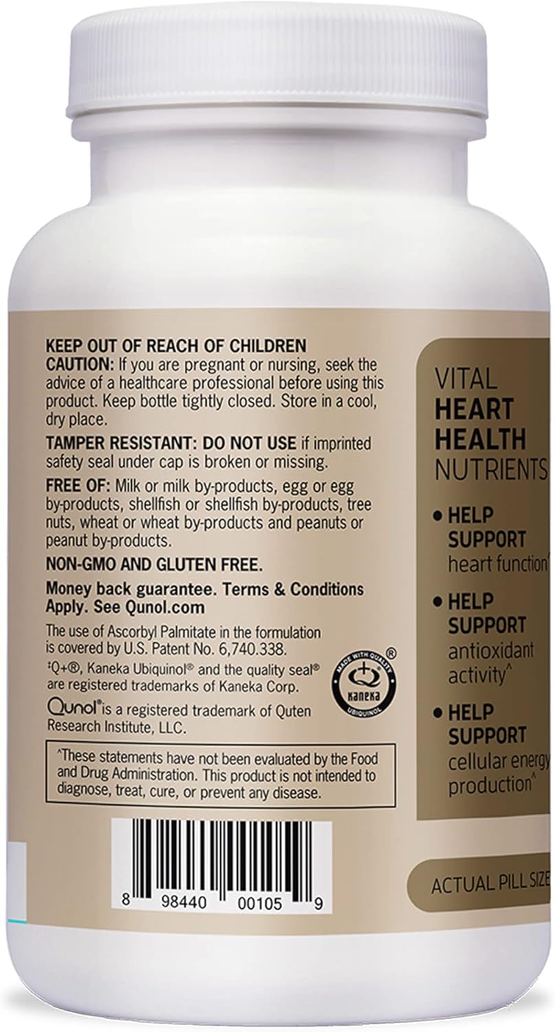 Qunol Plus Ubiquinol + Omega-3, 200mg + 250 mg, 90 capsulas