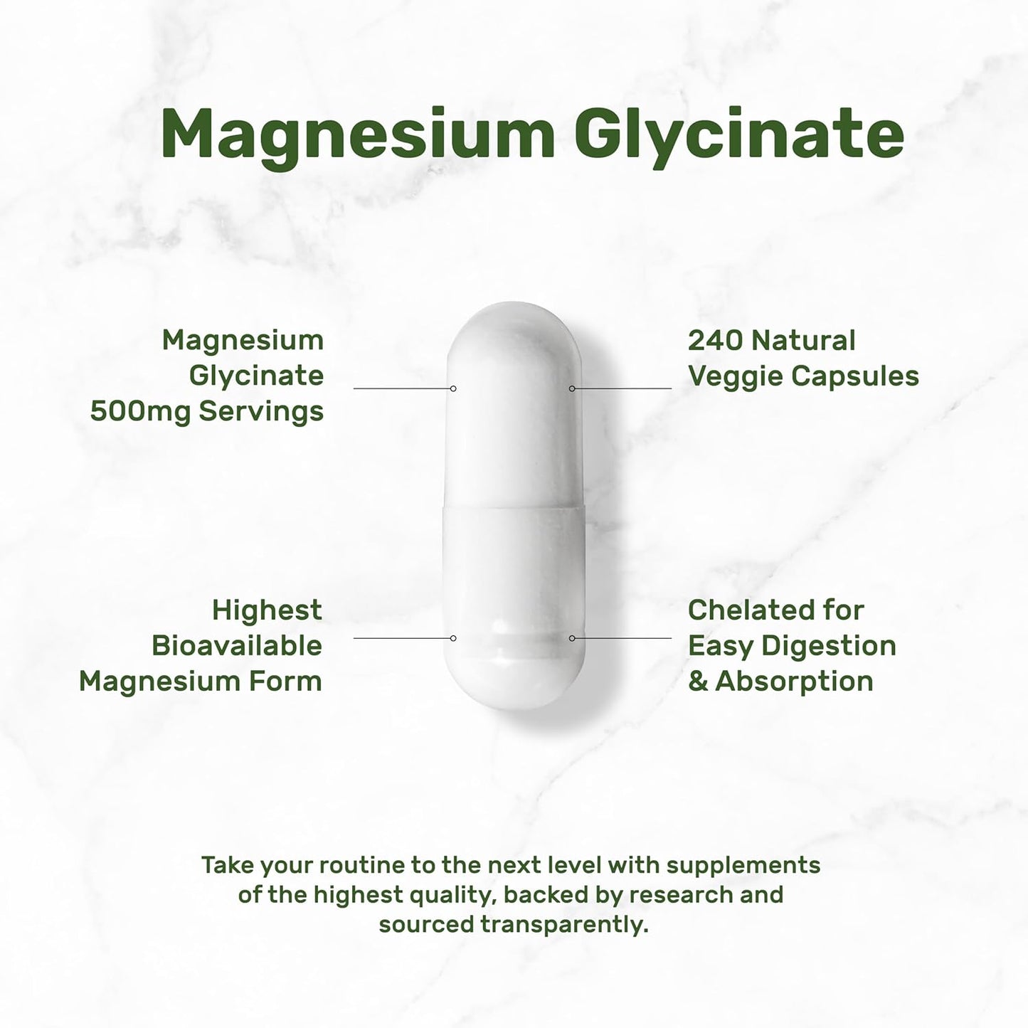 Deal Supplement - Magnesio Glycinate 500mg, 240 capsulas