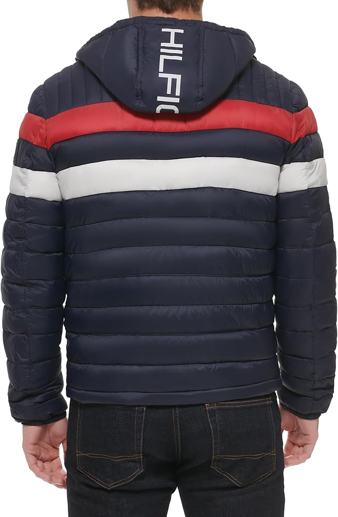 Tommy Hilfiger Chaqueta acolchada con capucha ultra loft resistente al agua para hombre