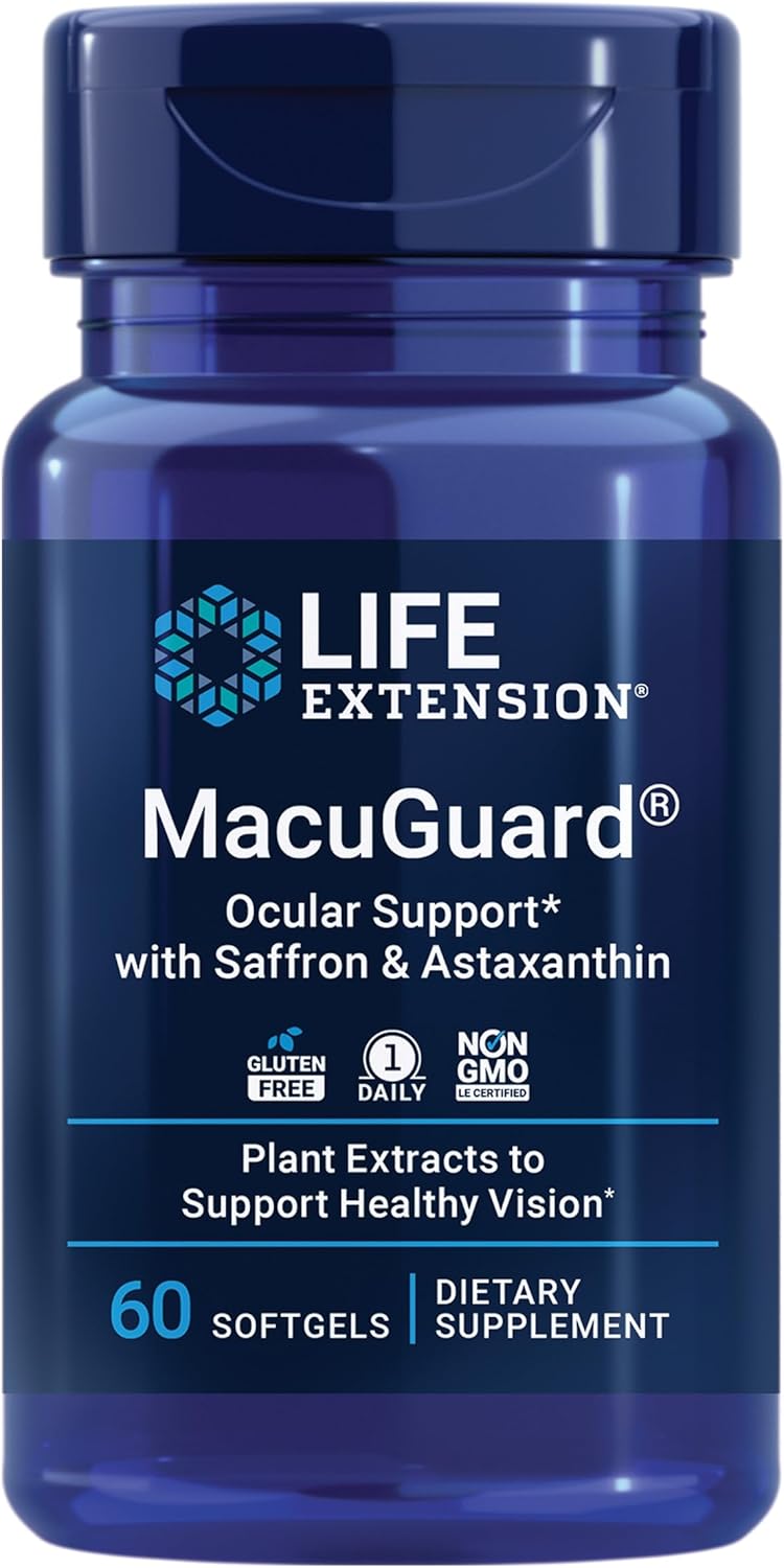 Life Extension - MacuGuard ocular support con Saffron y Astaxanthin, 60 capsulas