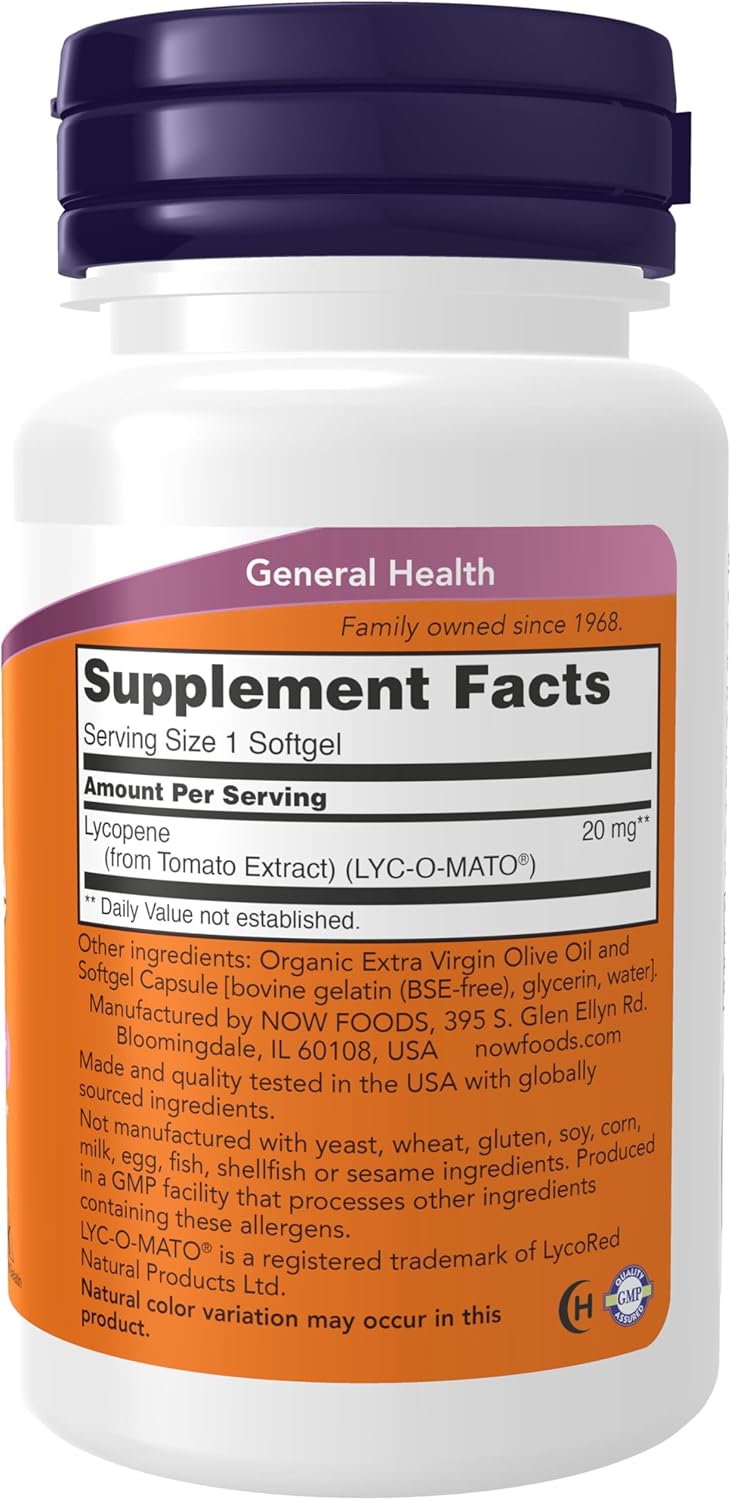Now - Lycopene 20mg, 50 capsulas