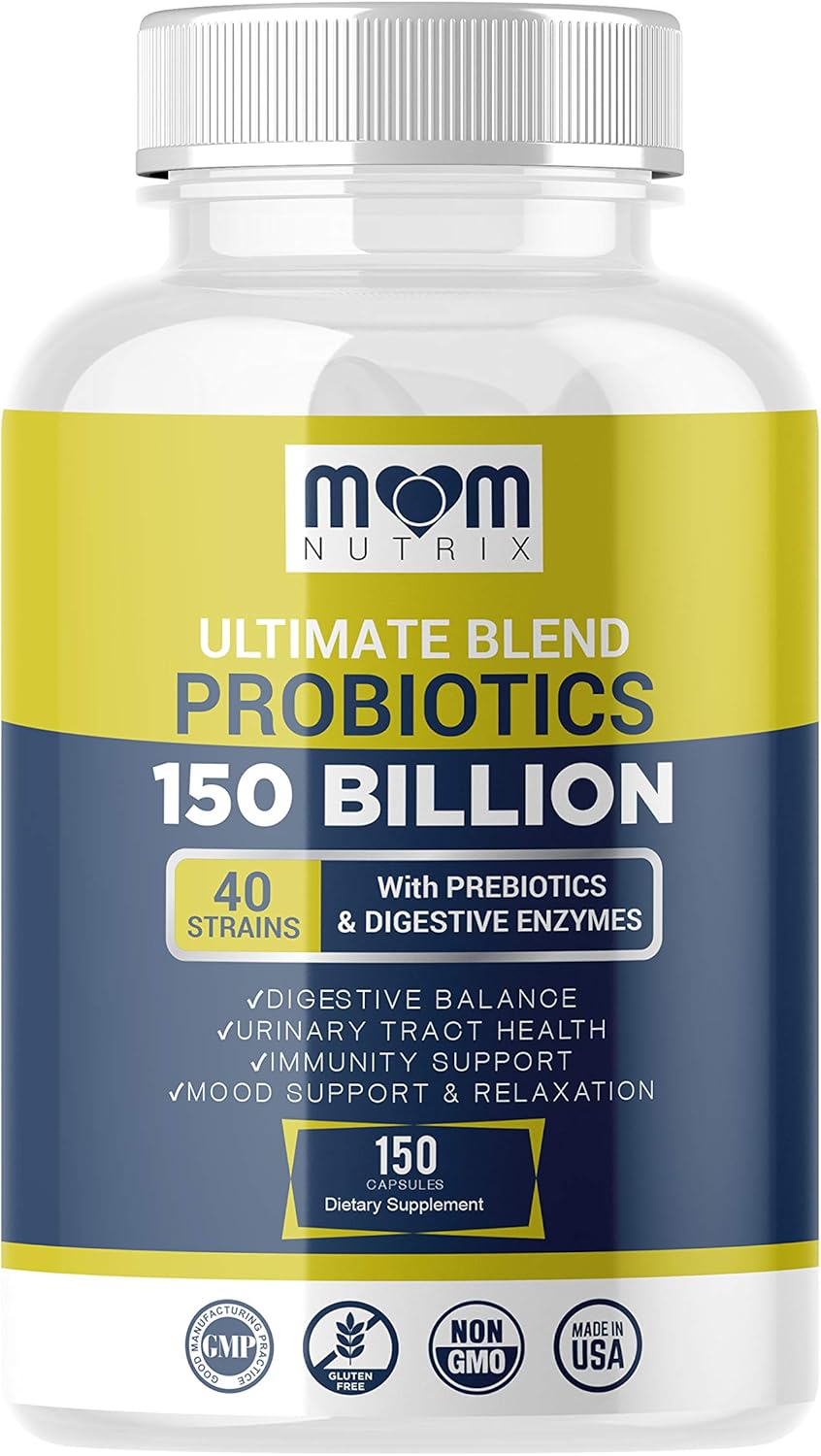 Mom Nutrix Probióticos 150 mil millones de CFU - 40 probióticos , 150 cápsulas