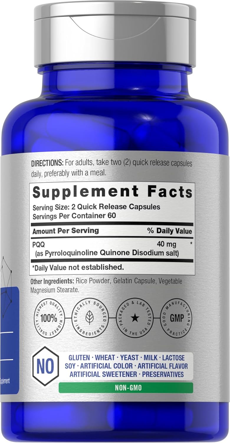 Horbaach - PQQ(Pyrroloquinoline Quinone) 40mg, 120 capsulas