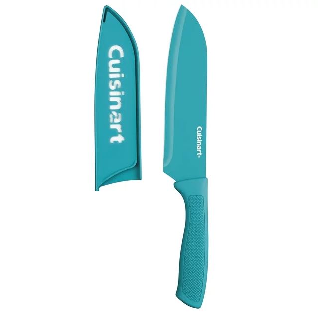 Cuisinart Juego de cuchillos de colores recubiertos de cerámica de 12 piezas con protectores de cuchillas