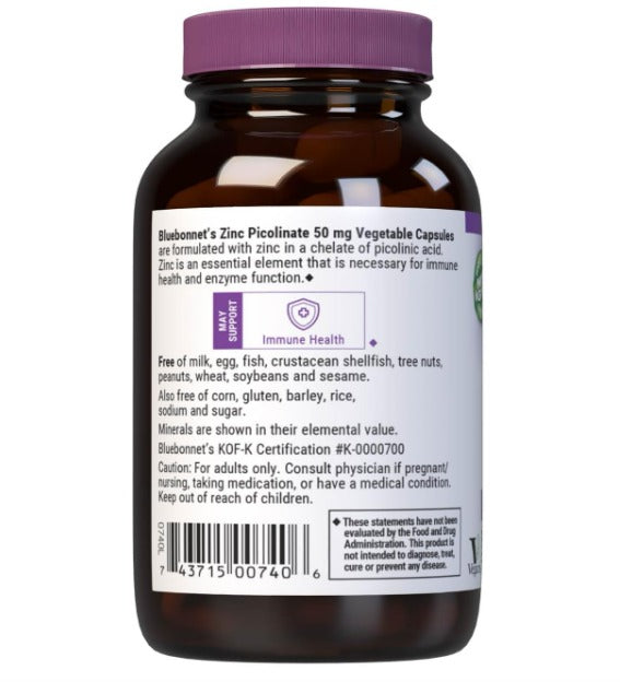 Bluebonnet Nutrition Picolinato de zinc 50mg