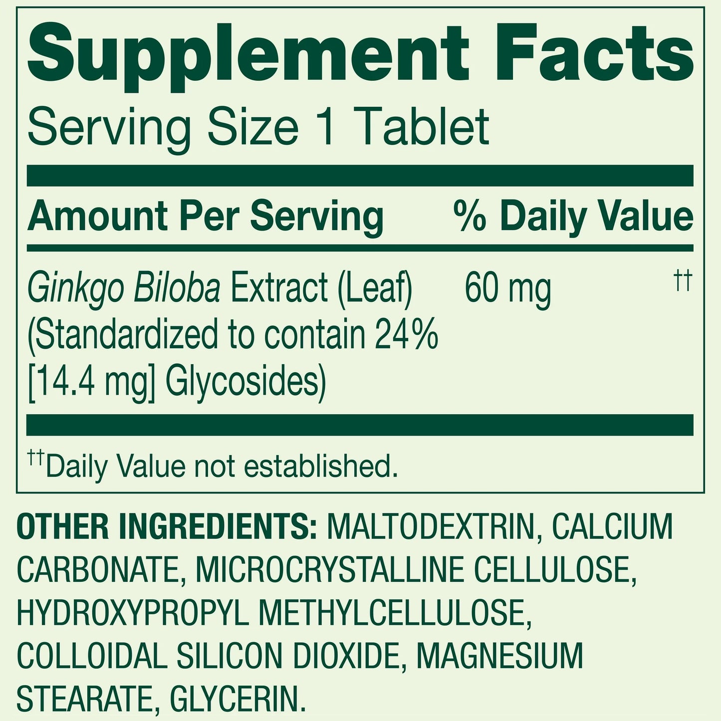 Spring Valley - Ginkgo Biloba 60mg, 240 Tabletas