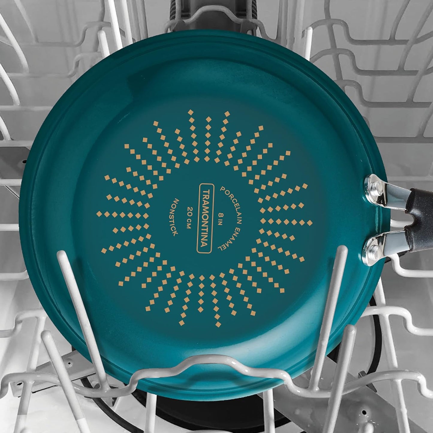 Tramontina 3 unidades de sartenes esmaltadas de porcelana - verde azulado