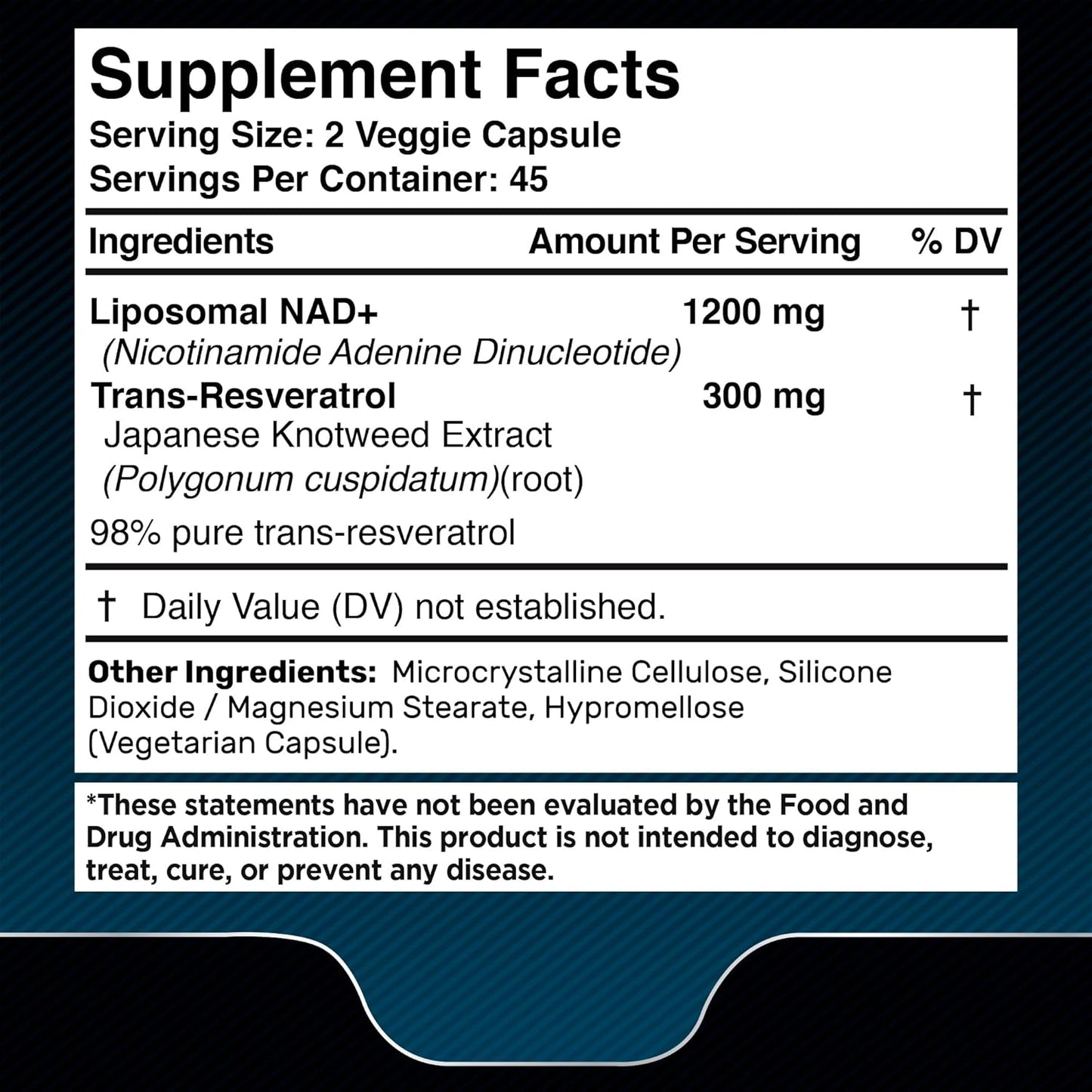 Wellness LabsRX- Resveratrol NAD+ 1500mg, 90 capsulas