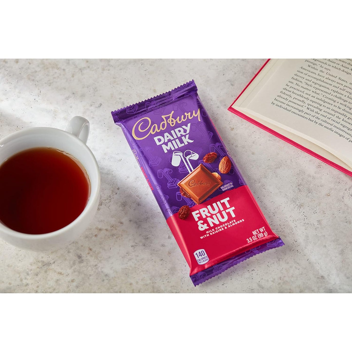 CADBURY DAIRY MILK - Caramelos de frutas y frutos secos, envueltos individualmente, barra de 99gr