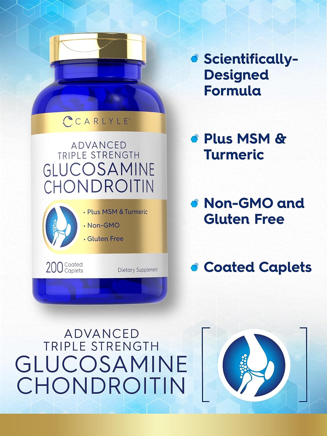 Carlyle Glucosamina condroitina MSM cúrcuma | 200 unidades
