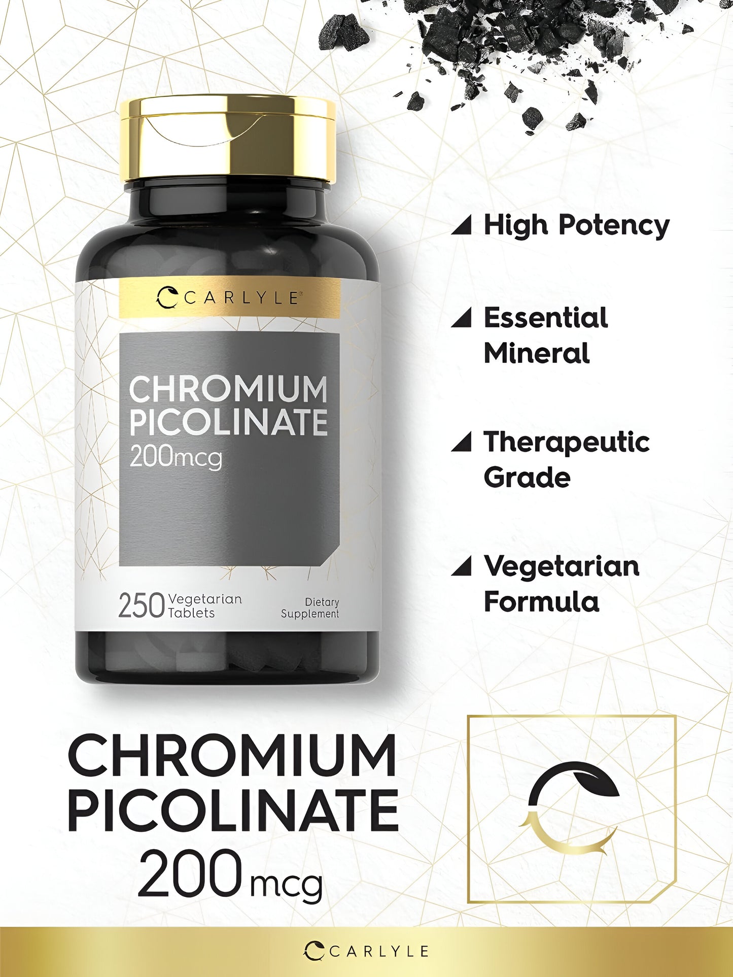 Carlyle picolinato de cromo 200 mcg | 250 tabletas