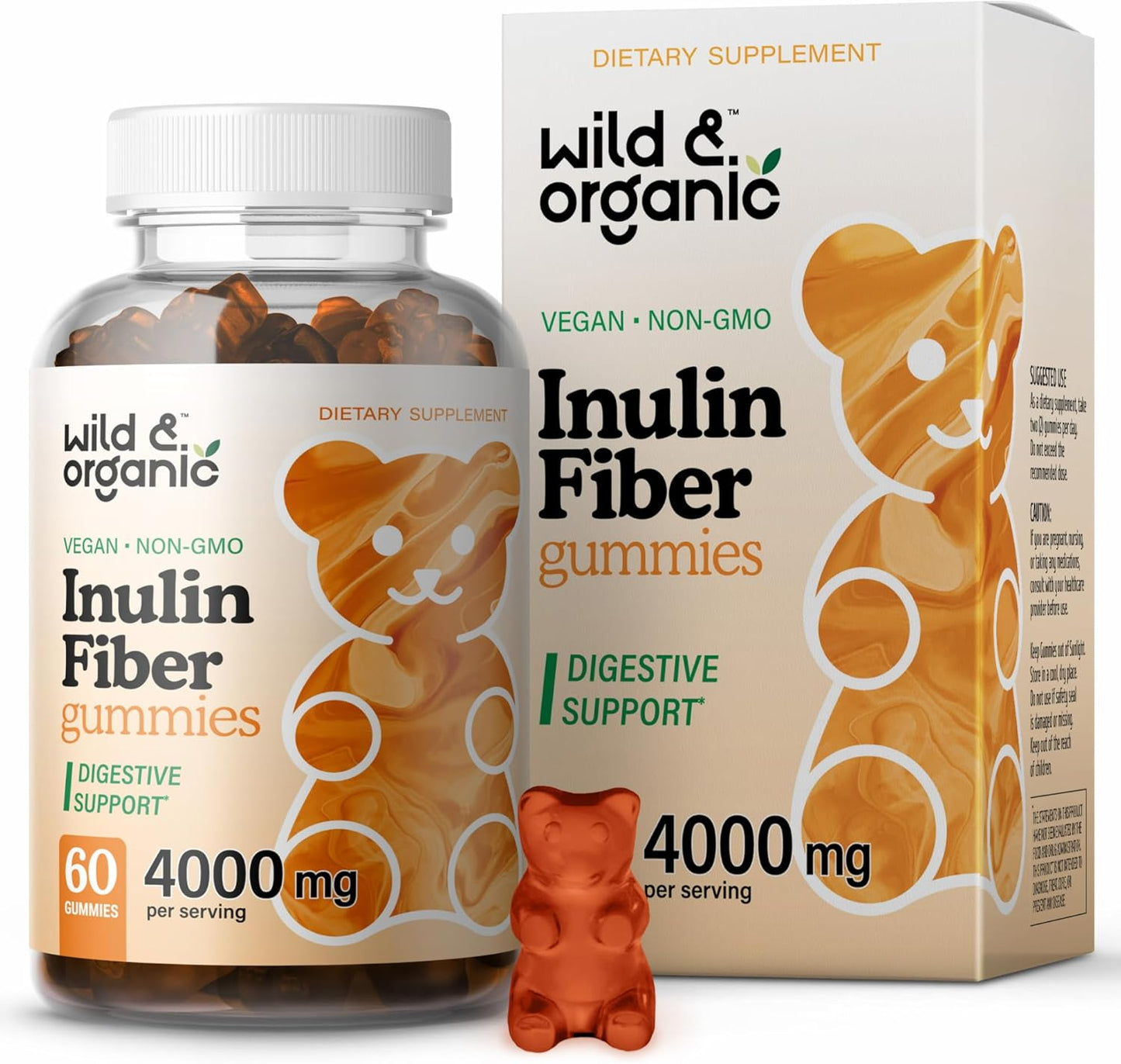 Wild & Organic - Inulin Fiber 4000mg, 60 gummies
