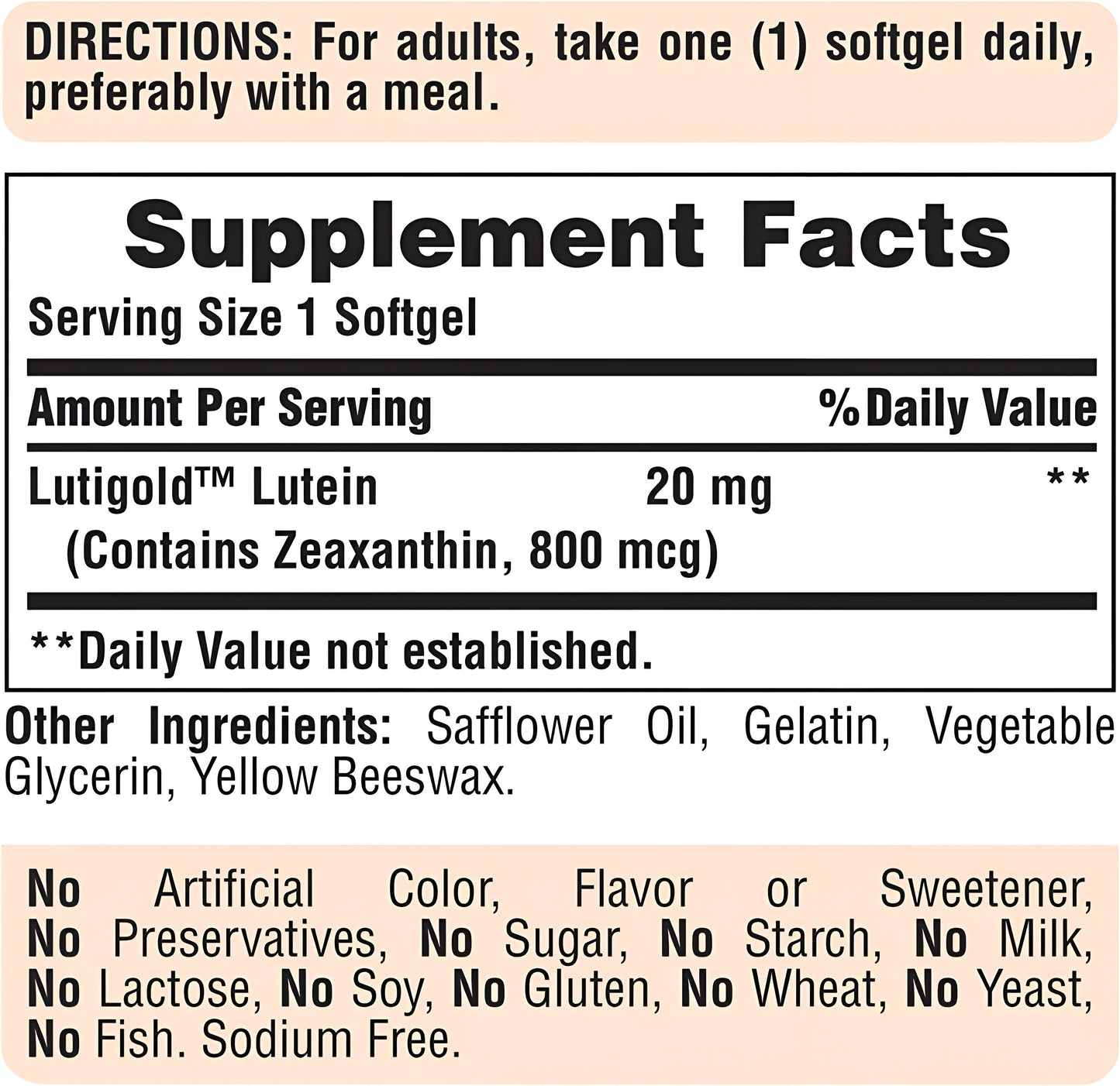 Luteina 20mg 120 softgel Puritan's Pride -