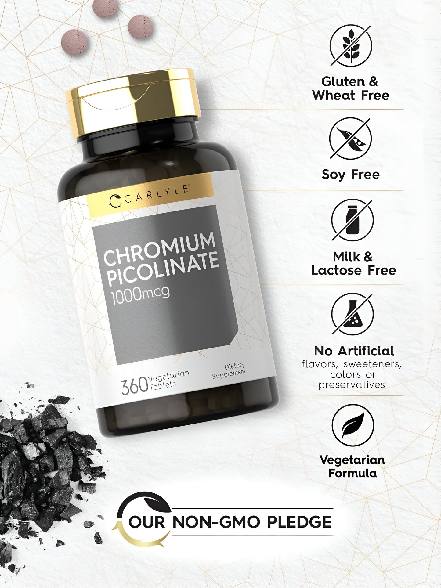 Carlyle Picolinato de cromo ultra 1000mcg 360 tabletas