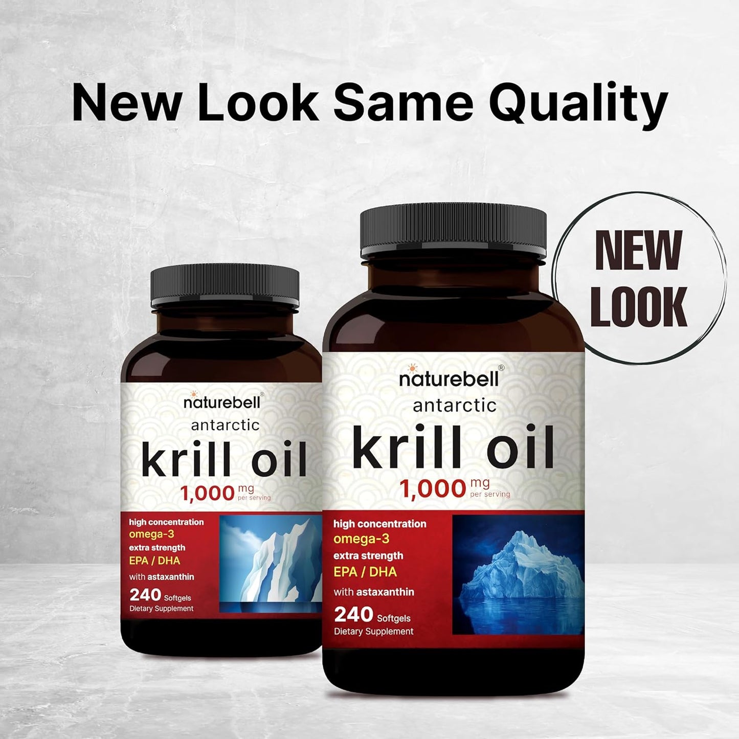 NatureBell Suplemento de aceite de krill antártico de 1000 mg, 240 cápsulas blandas