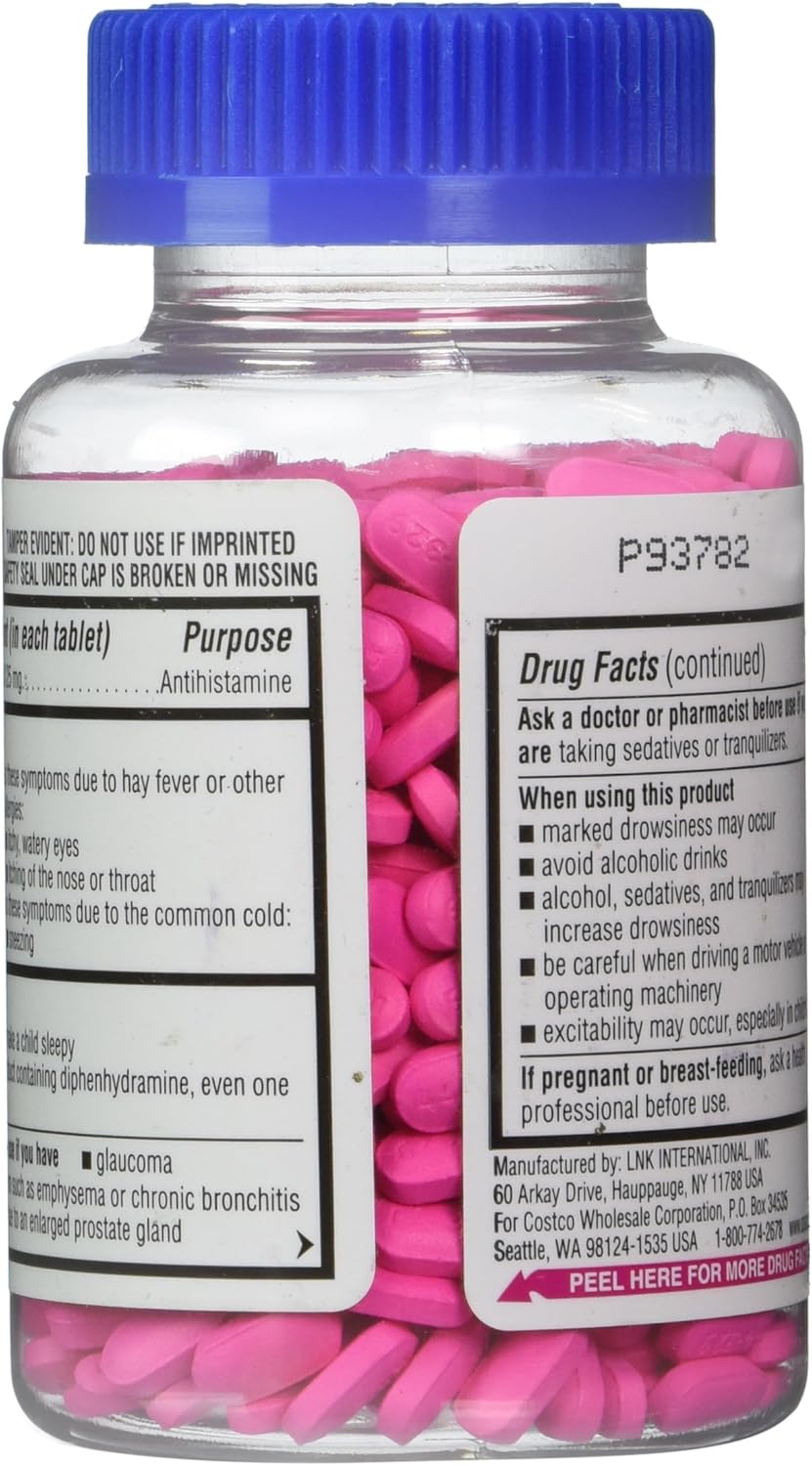 Allergy Medicine Kirkland Signature, Difenhidramina Hci 25 mg 600 minitabletas.