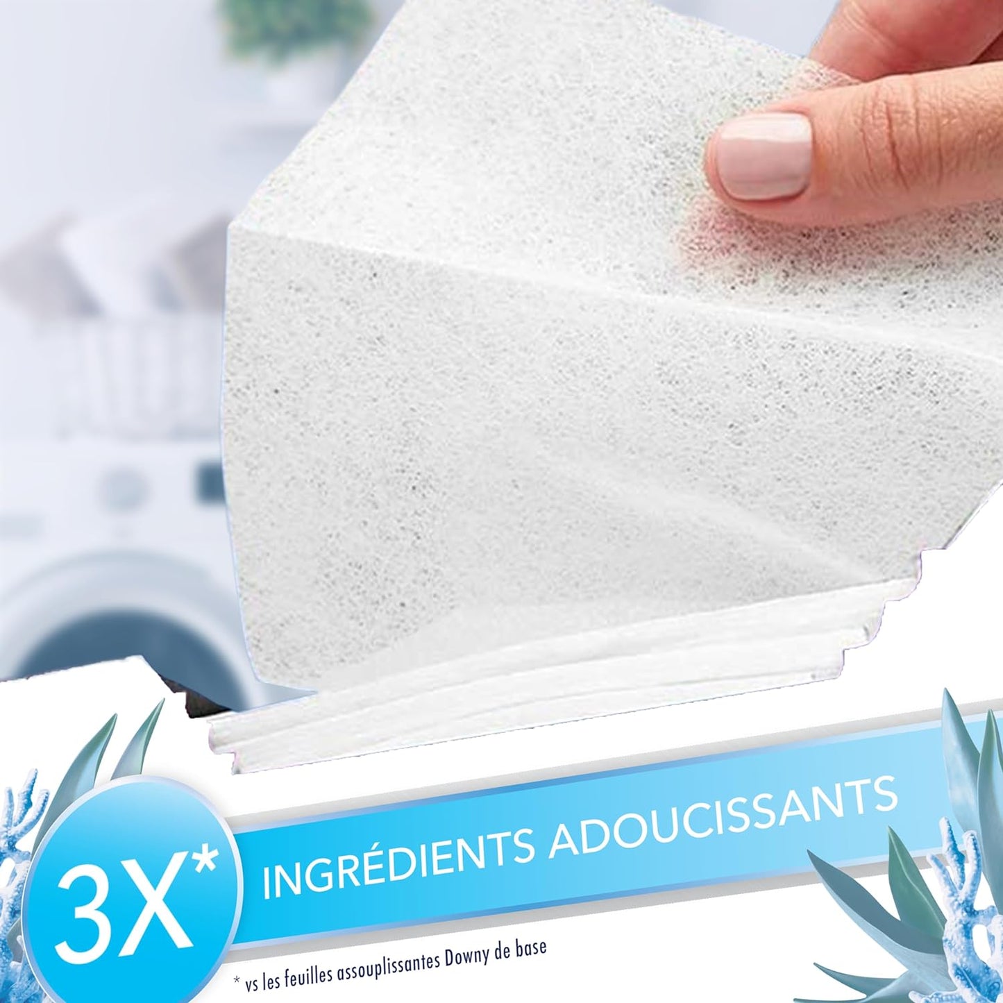 Downy Hojas de secado Mega ligeras, hojas de secadora suavizantes de tela, niebla oceánica- 60 sheets