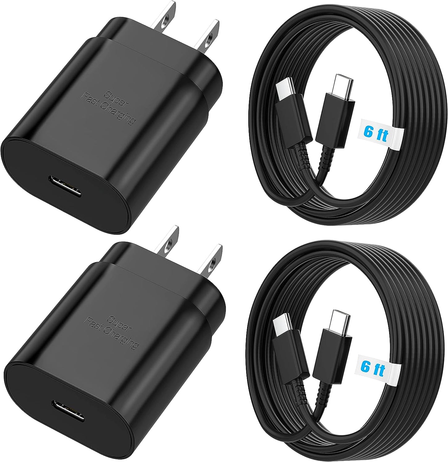 Cargador súper rápido de 25 vatios PD 3.0 USB C, para Samsung Galaxy S23/S22/S21/Z Fold 3/4/5/S20/iPhone 15 tipo C + cable de carga rápida de 1.50 metros de Largo Galaxy S23/S22/S21/Z Fold 3/4/5/S20/iPhone 15