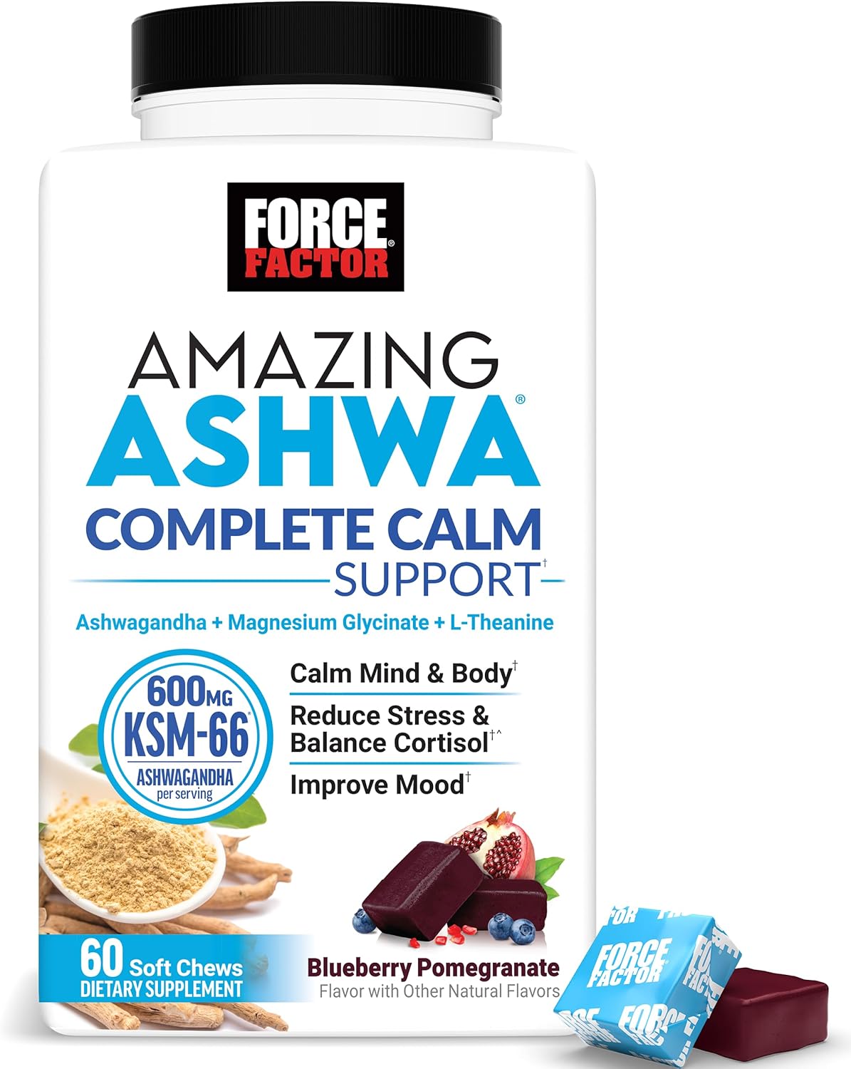 Force factor Amazing Ashwagandha KSM-66 -60 toffies