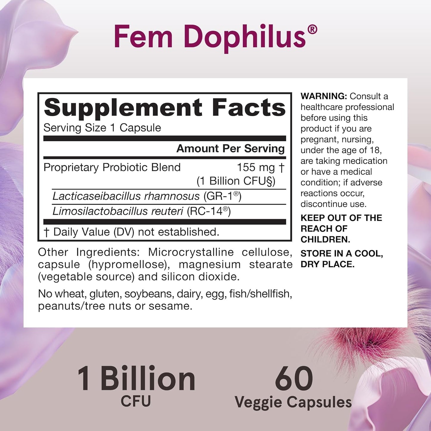 Jarrow Formulas - Fem dophilus 1billion CFU Vaginal & Urinary Tract, 60 capsulas