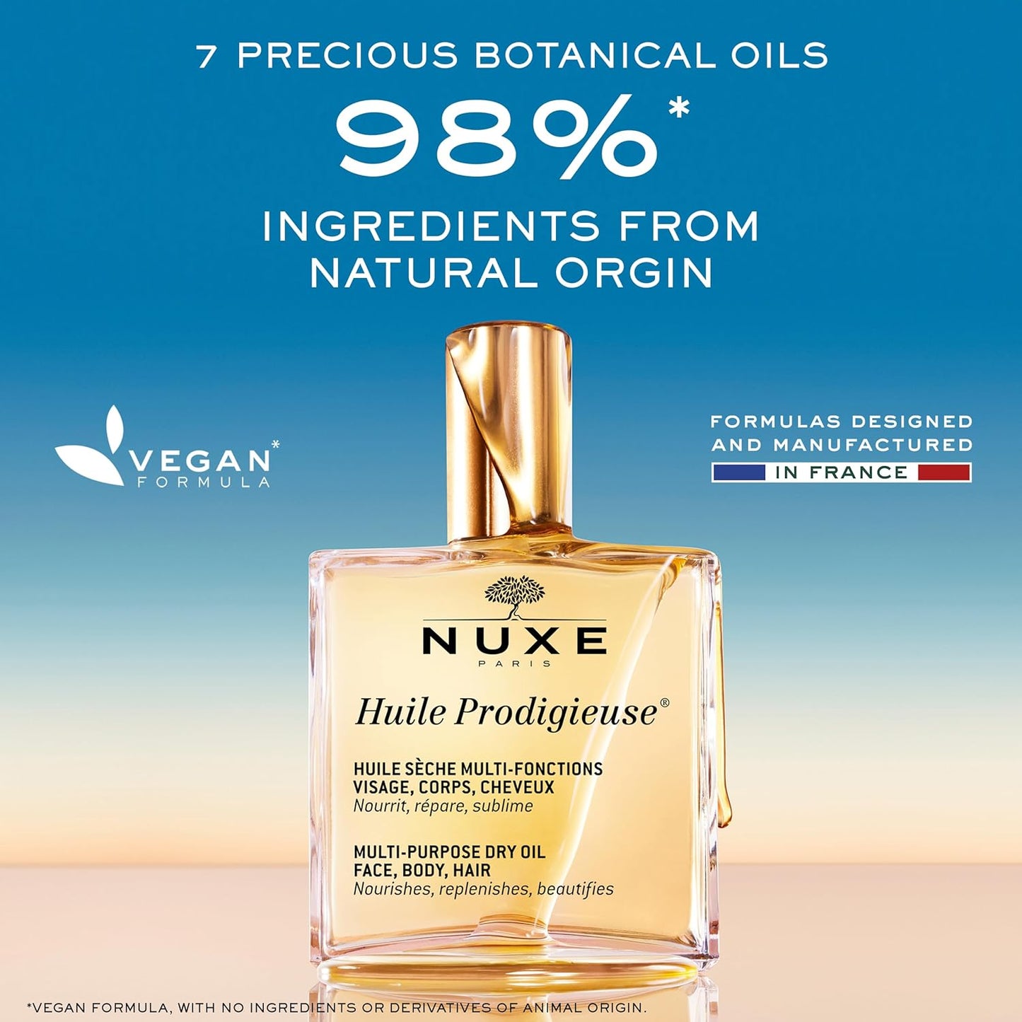 Nuxe Huile Prodigieuse - Aceite seco multiusos,hidratación ligera para rostro, cuerpo y cabello, 50ml