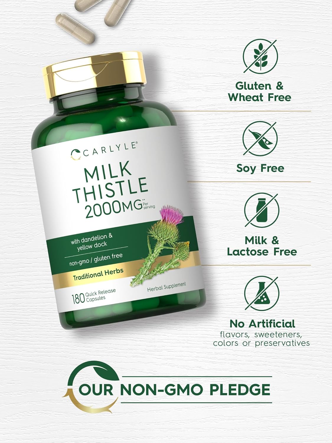 Carlyle Milk Thistle 2000 mg 180 cápsulas