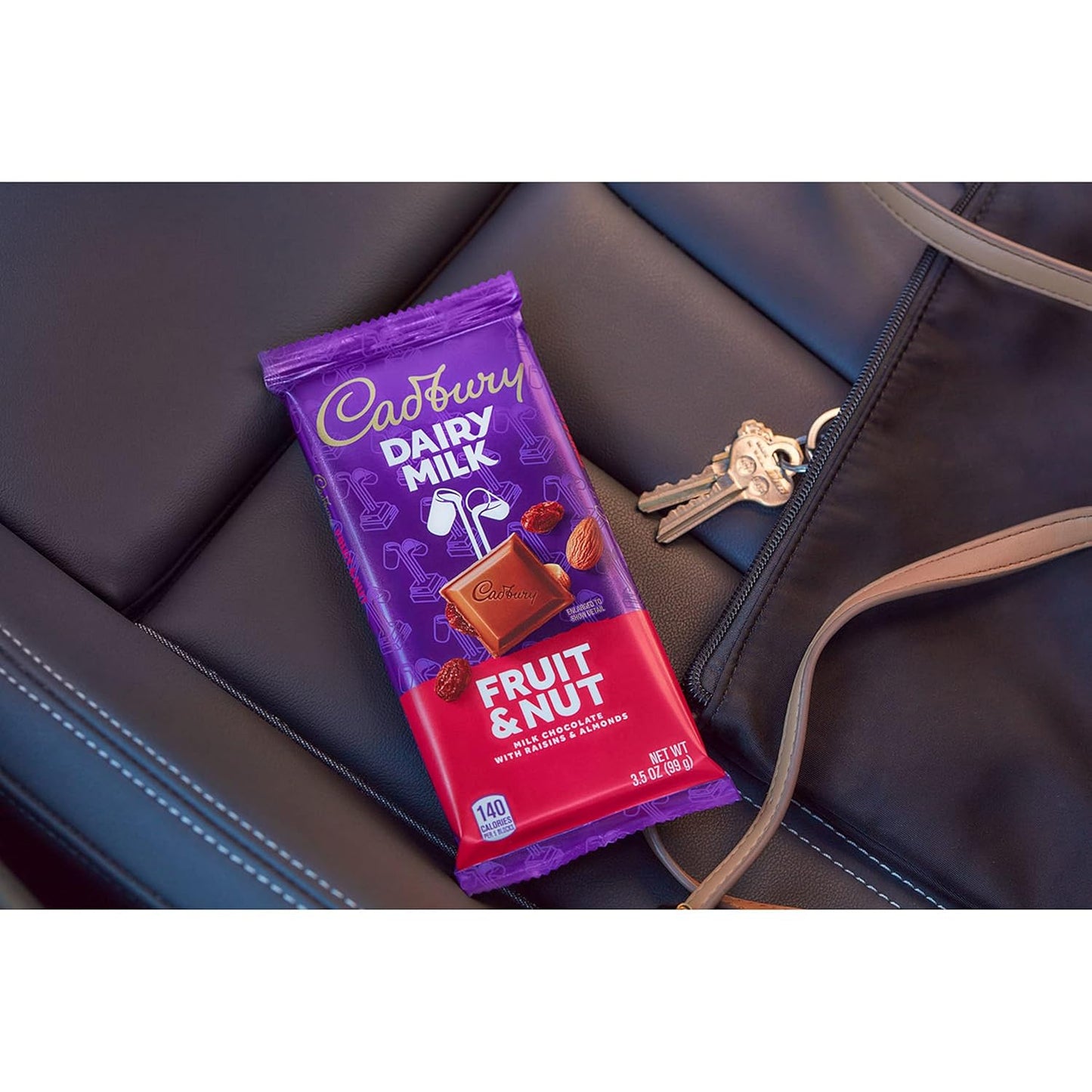 CADBURY DAIRY MILK - Caramelos de frutas y frutos secos, envueltos individualmente, barra de 99gr