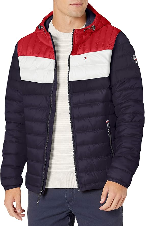 Tommy Hilfiger Chaqueta acolchada con capucha ultra loft resistente al agua para hombre