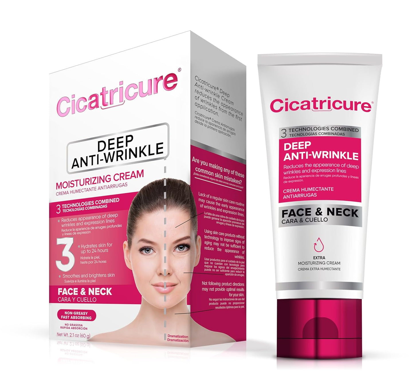 Cicatricure crema hidratante antiarrugas profunda para rostro y cuello 60g