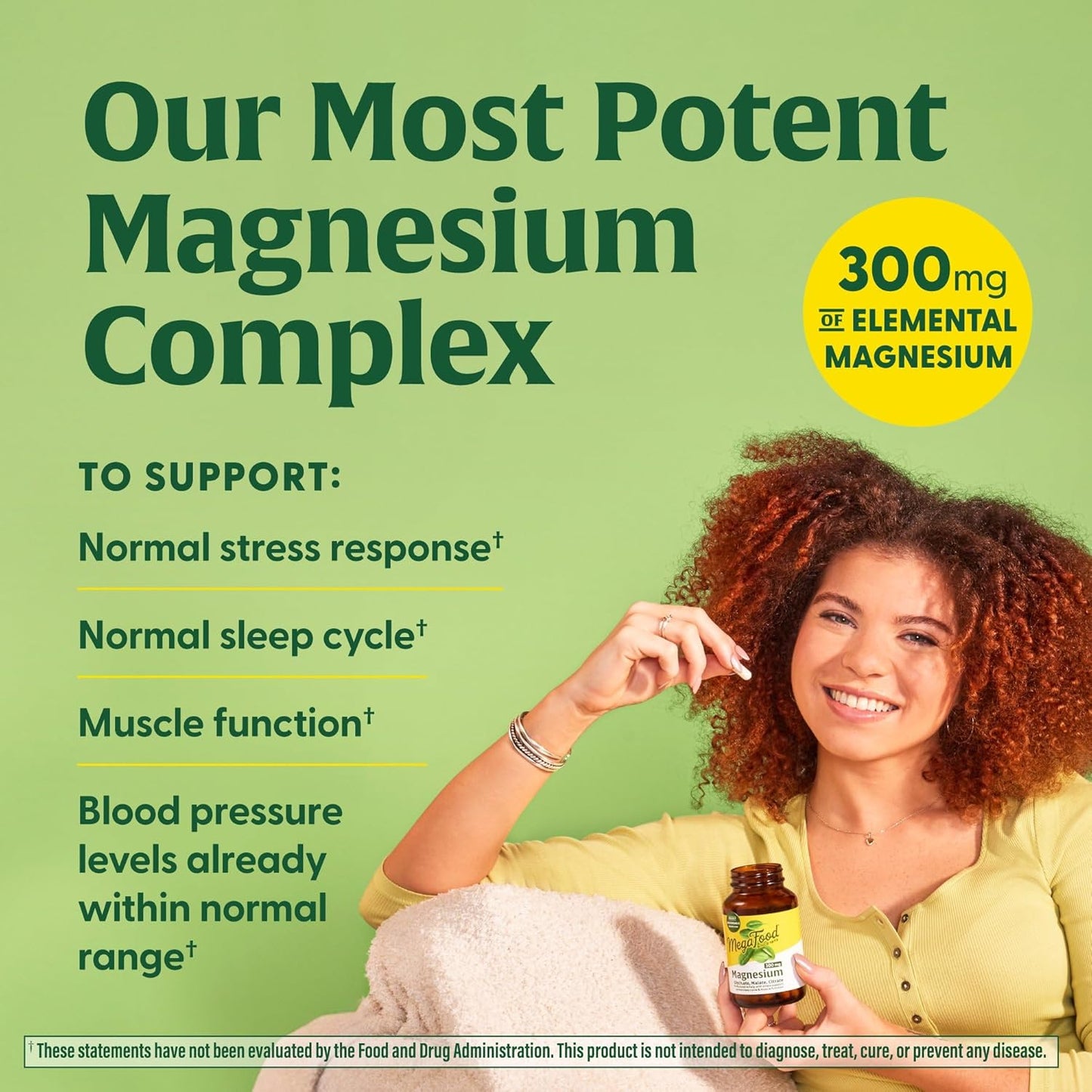 Megafood - Magnesio 300mg (Glycinate, Malate, Citrate) - 60 capsulas