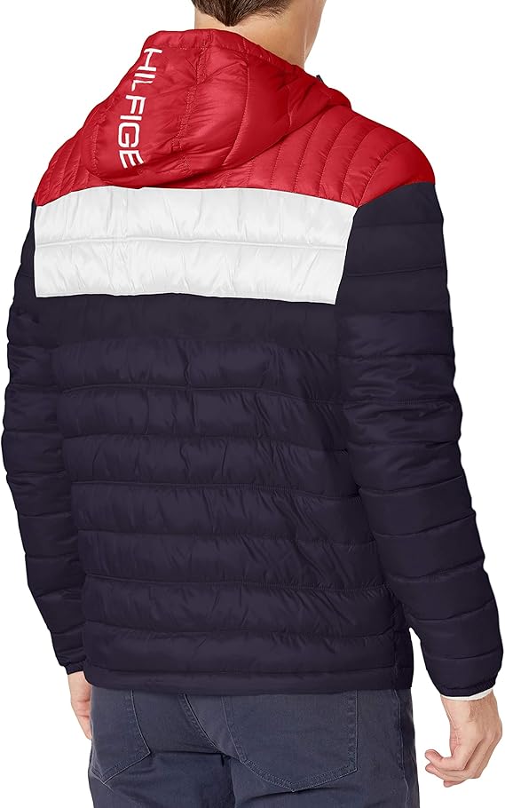 Tommy Hilfiger Chaqueta acolchada con capucha ultra loft resistente al agua para hombre