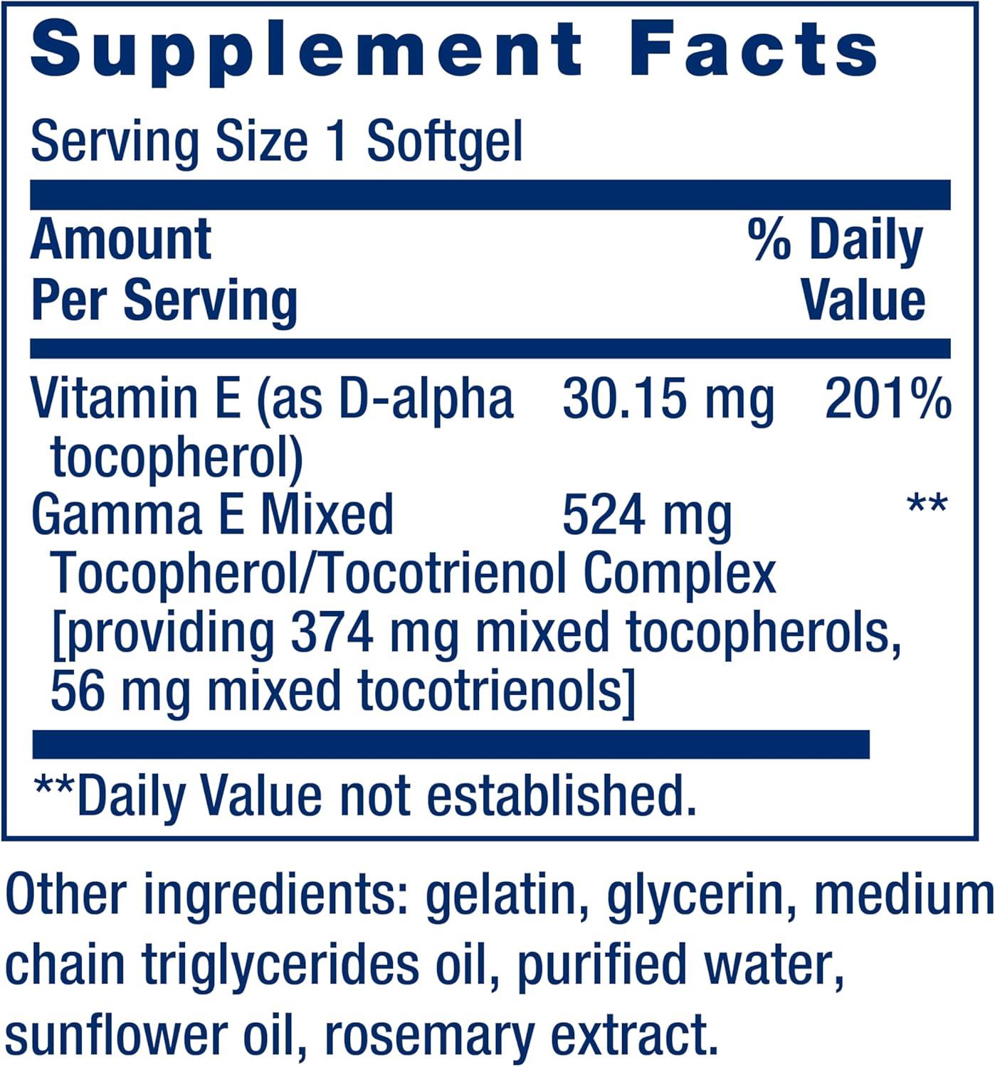 Life Extension - Gamma E mixed tocopherols & tocotienols, 60 capsulas