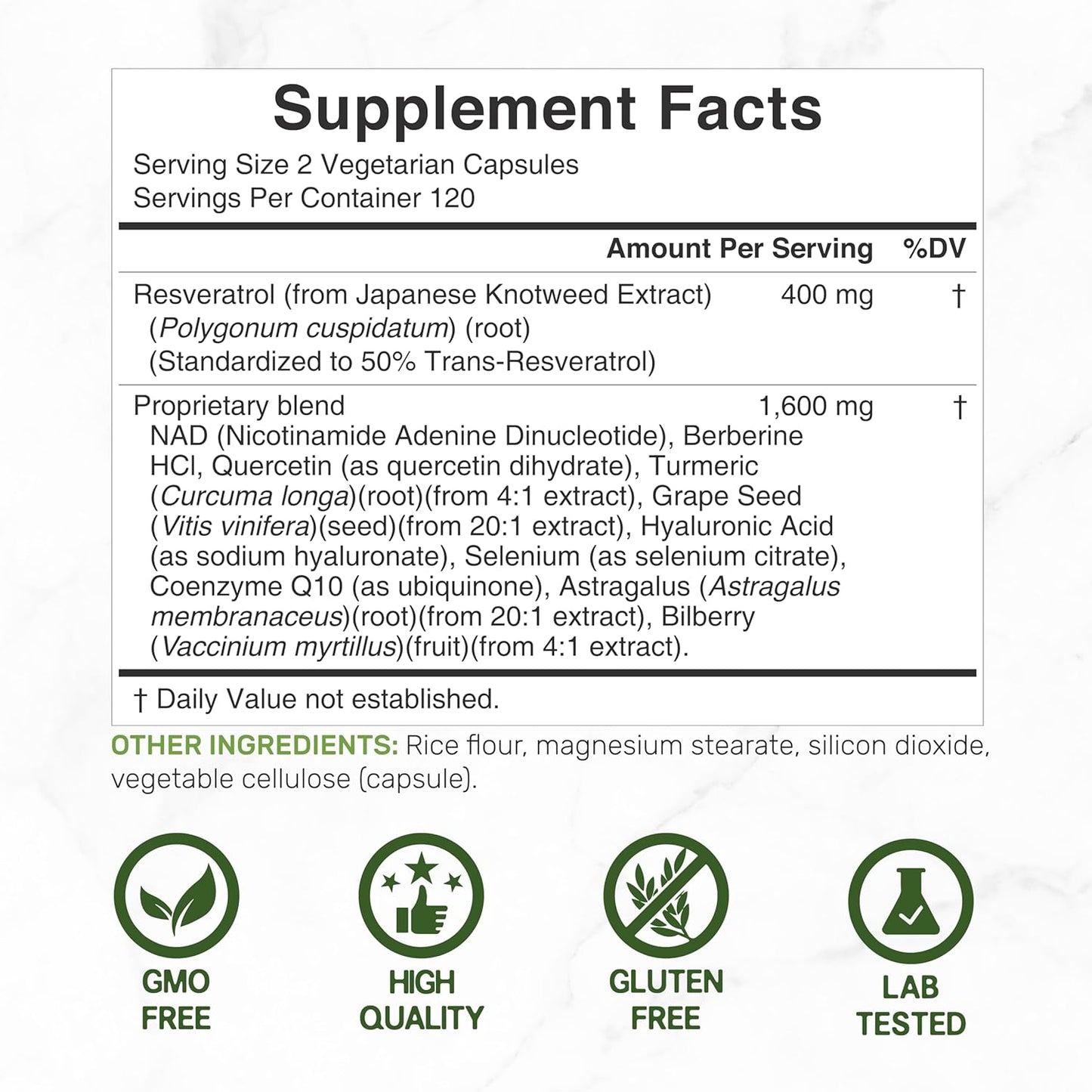 Deal Supplement Resveratrol Complex 2,000mg 240 capsulas