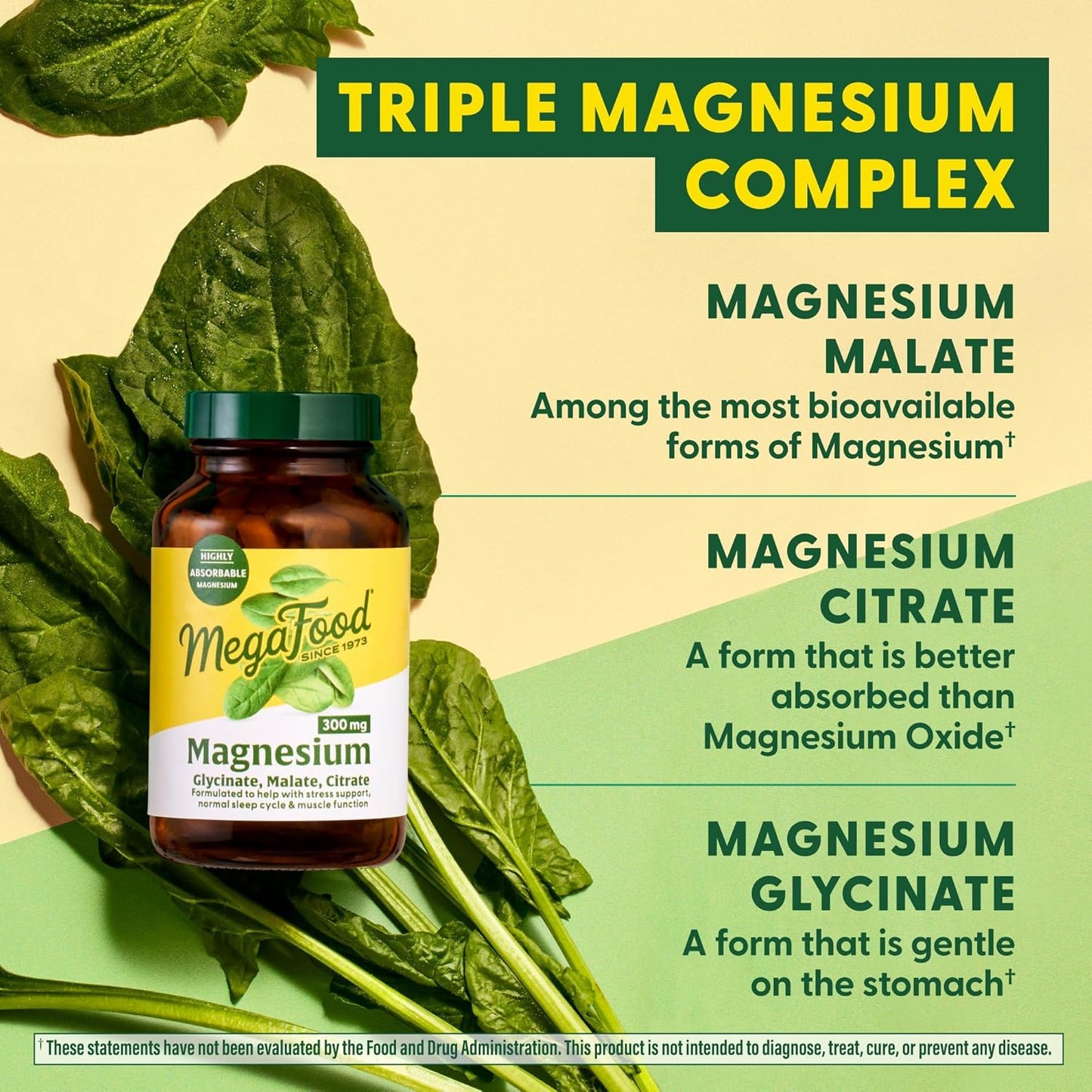 Megafood - Magnesio 300mg (Glycinate, Malate, Citrate) - 60 capsulas