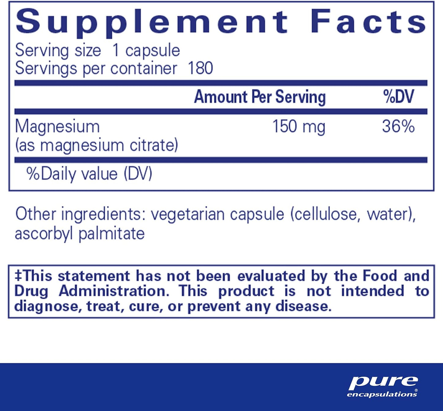 Pure encapsulations Magnesio (citrato) 180 cápsulas