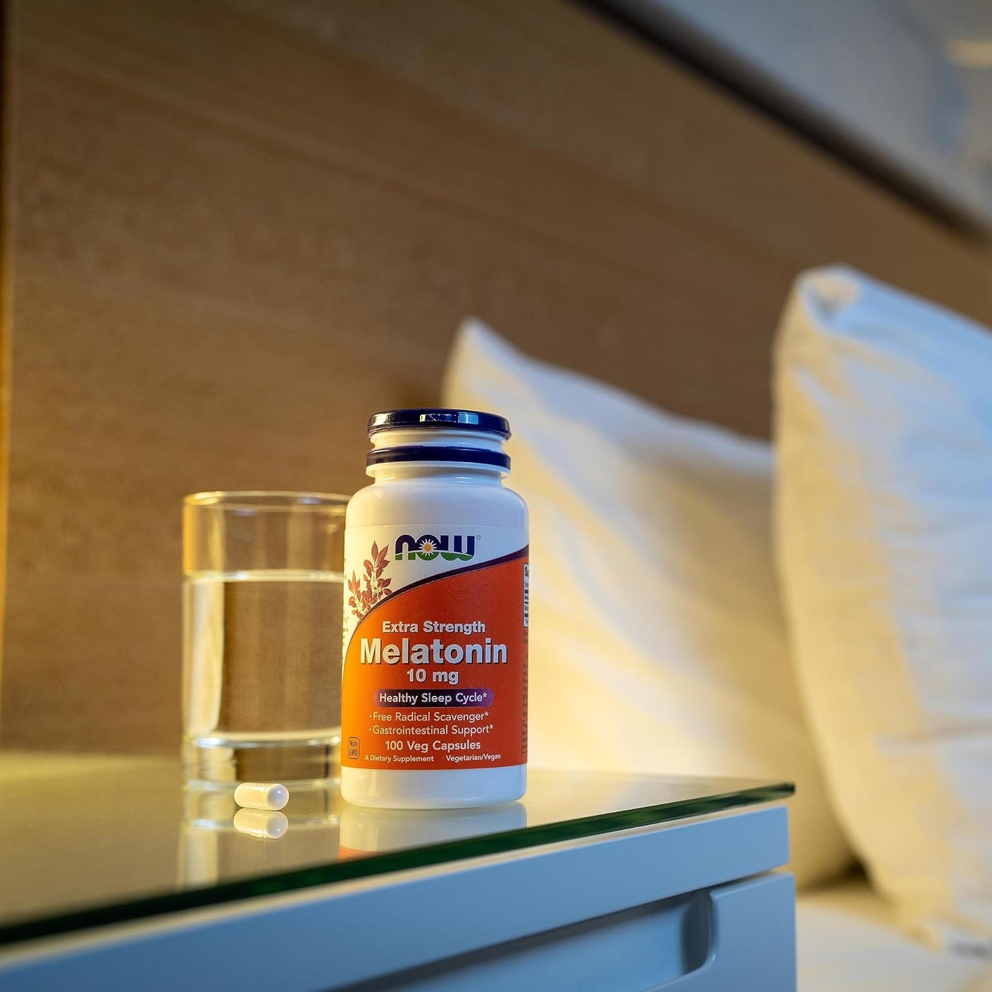 NOW Melatonina, extra fuerte 10 mg, 100 cápsulas