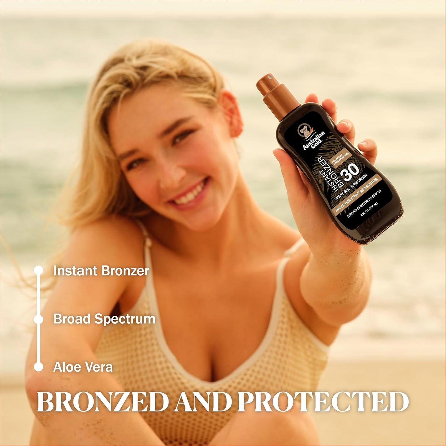 Australian Gold - bronceador instantáneo SPF 30, 237ml