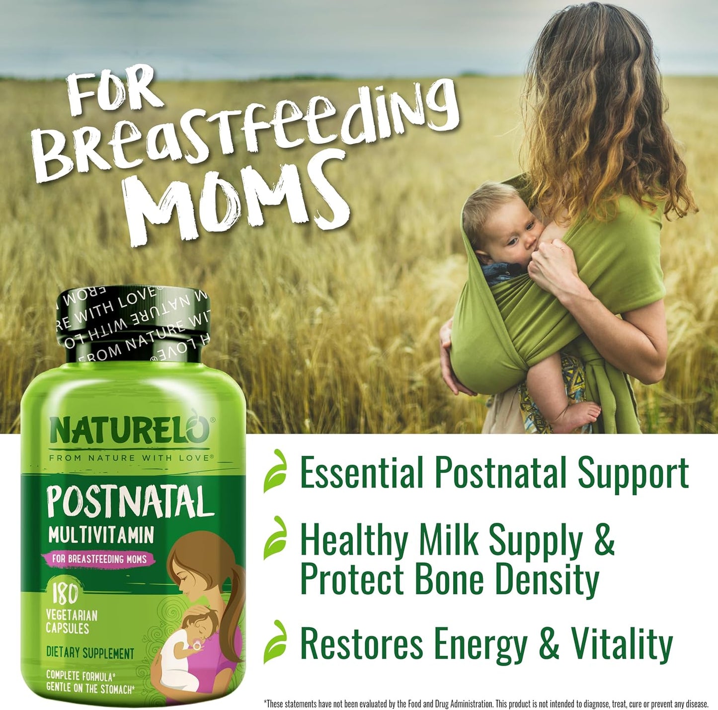Naturelo, Post-natal multivitaminico, 180 capsulas vegetarianas