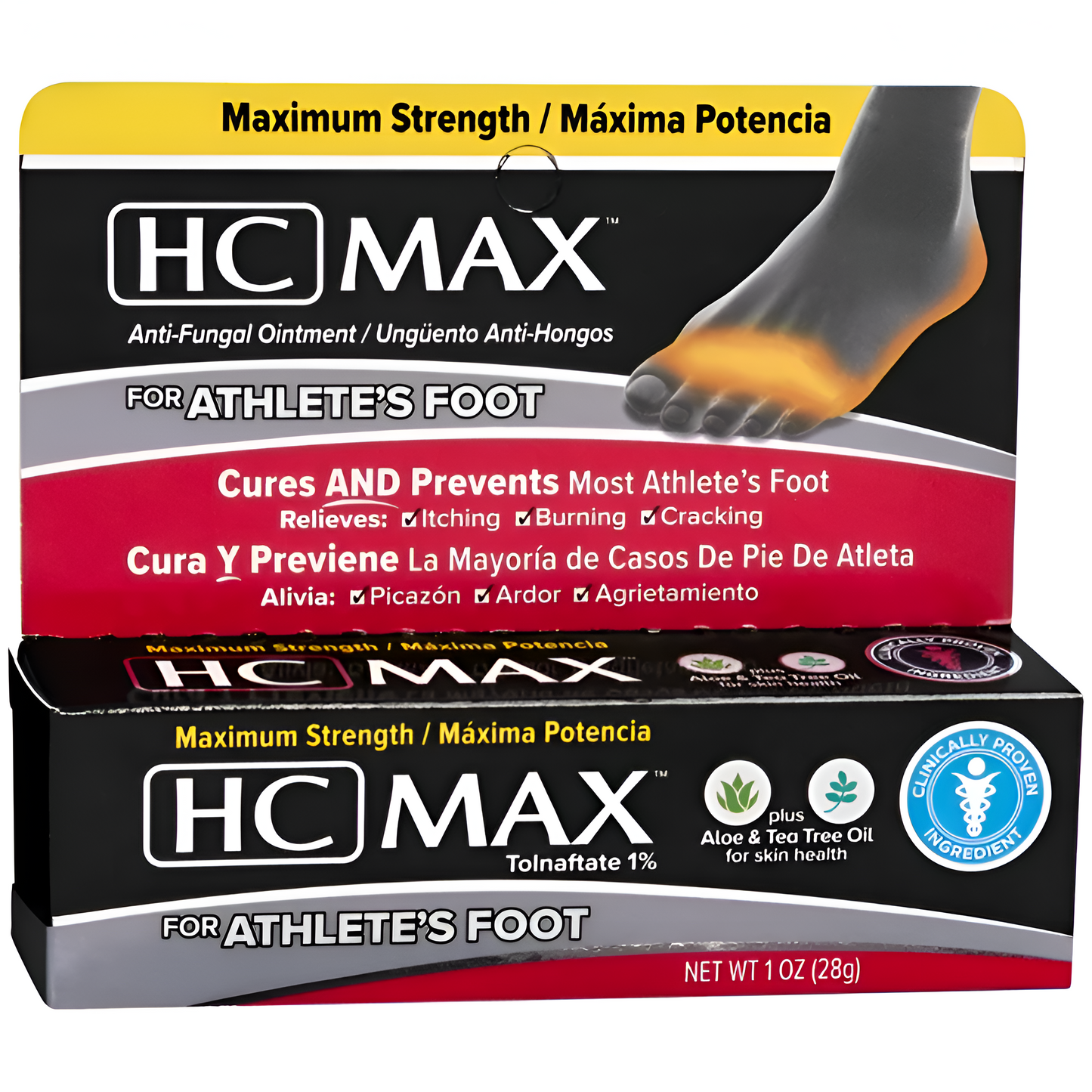 HC MAX Pomada antimicótica - para el pie de atleta 28gr